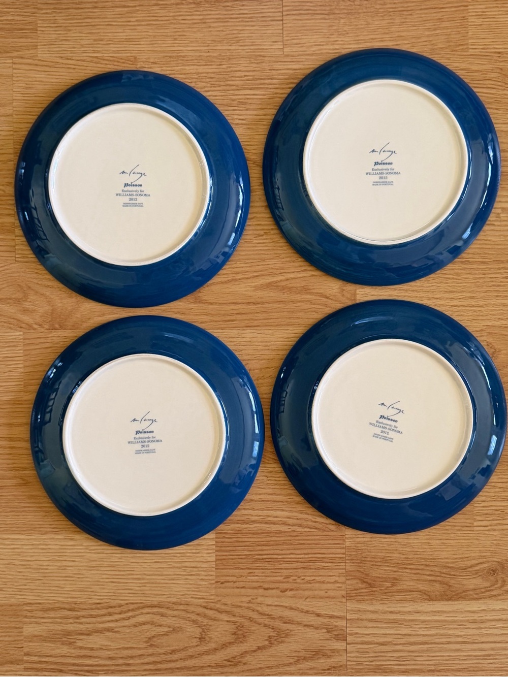 Williams Sonoma 2012 Poisson Marc Lacaze 4 fish plates + original box (Crazing) - Picture 9 of 15